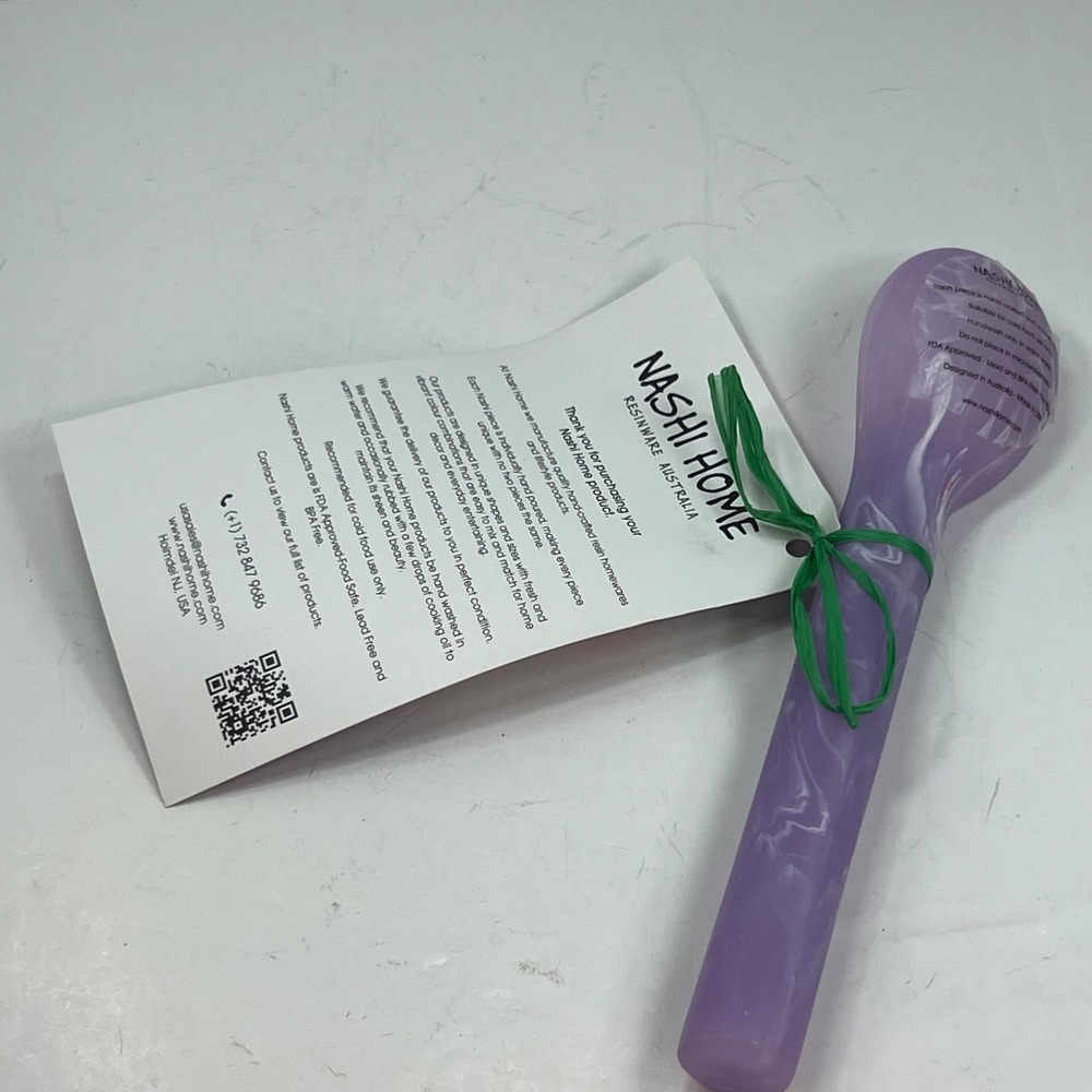 Nashi Home Resin Spoon Unisex OS Purple NEW Marbled Handcrafted Serveware 8.5 in - Picture 4 of 6